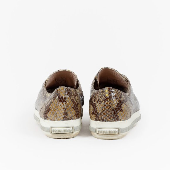 Miu Miu Snakeskin Print Low-Top Sneakers - Picture 3 of 12